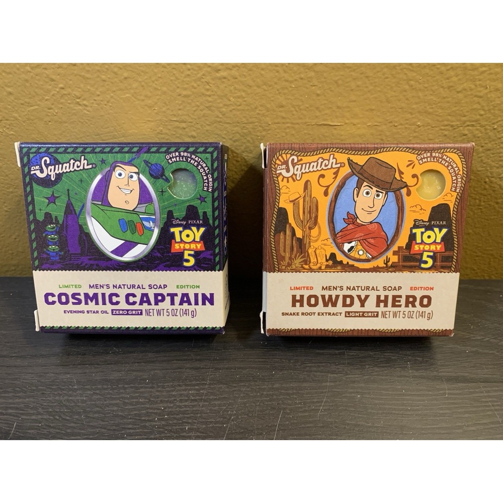 Dr. Squatch Toy Story 5 Limited Edition Soap Set - Cosmic Captain & Howdy Hero